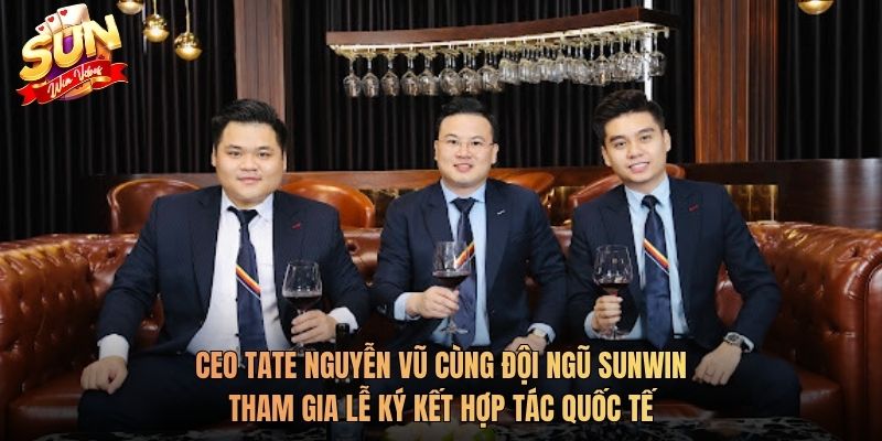 CEO Tate Nguyễn Vũ cùng đội ngũ Sunwin tham gia lễ ký kết hợp tác quốc tế